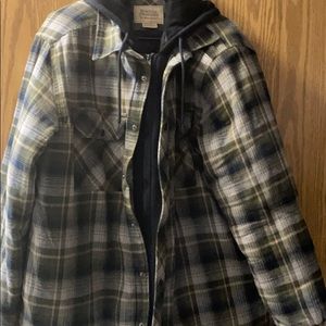 Green Plaid Coat NWOT